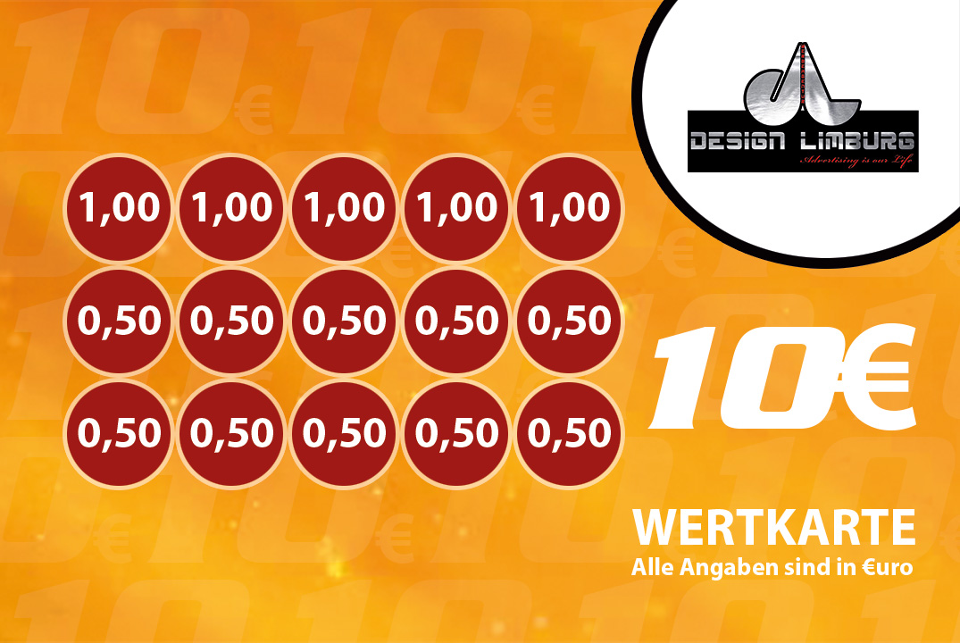 Wertkarte 10€ Orange - Wertkarte Wertkarten